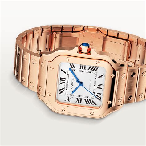 cartier santos rose gold bracelet|cartier santos 100 diamond.